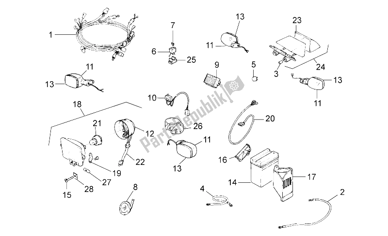 Toutes les pièces pour le Système électrique du Aprilia RX 125 ENG 122 CC 1995