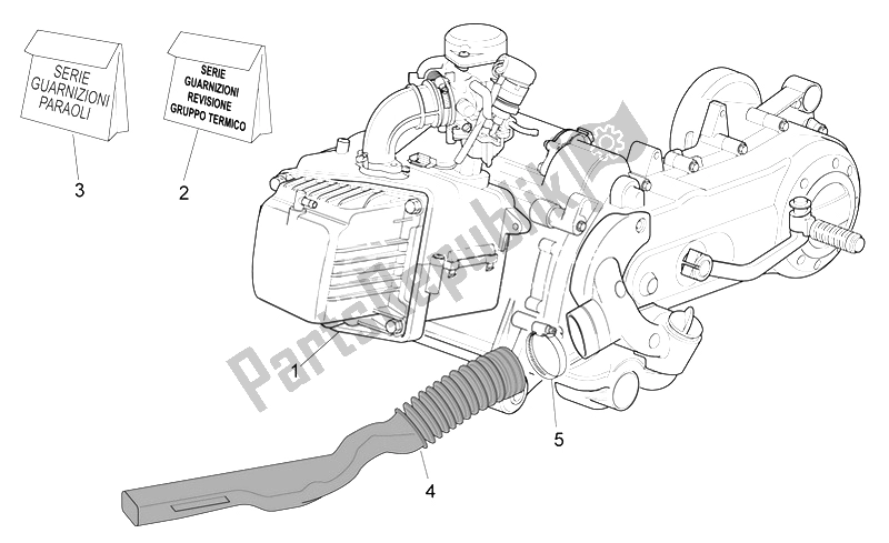 Toutes les pièces pour le Moteur du Aprilia Scarabeo 100 4T E3 2006