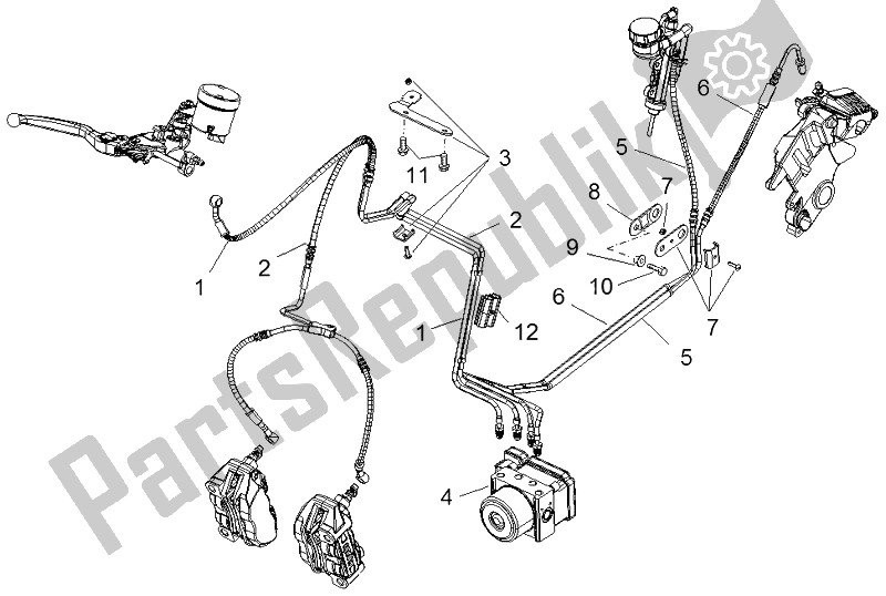 Todas as partes de Sistema De Freio Abs do Aprilia Dorsoduro 1200 2010