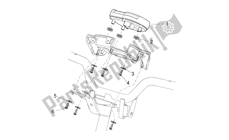 Alle onderdelen voor de Dashboard van de Aprilia SR 50 IE Carb MY 2010