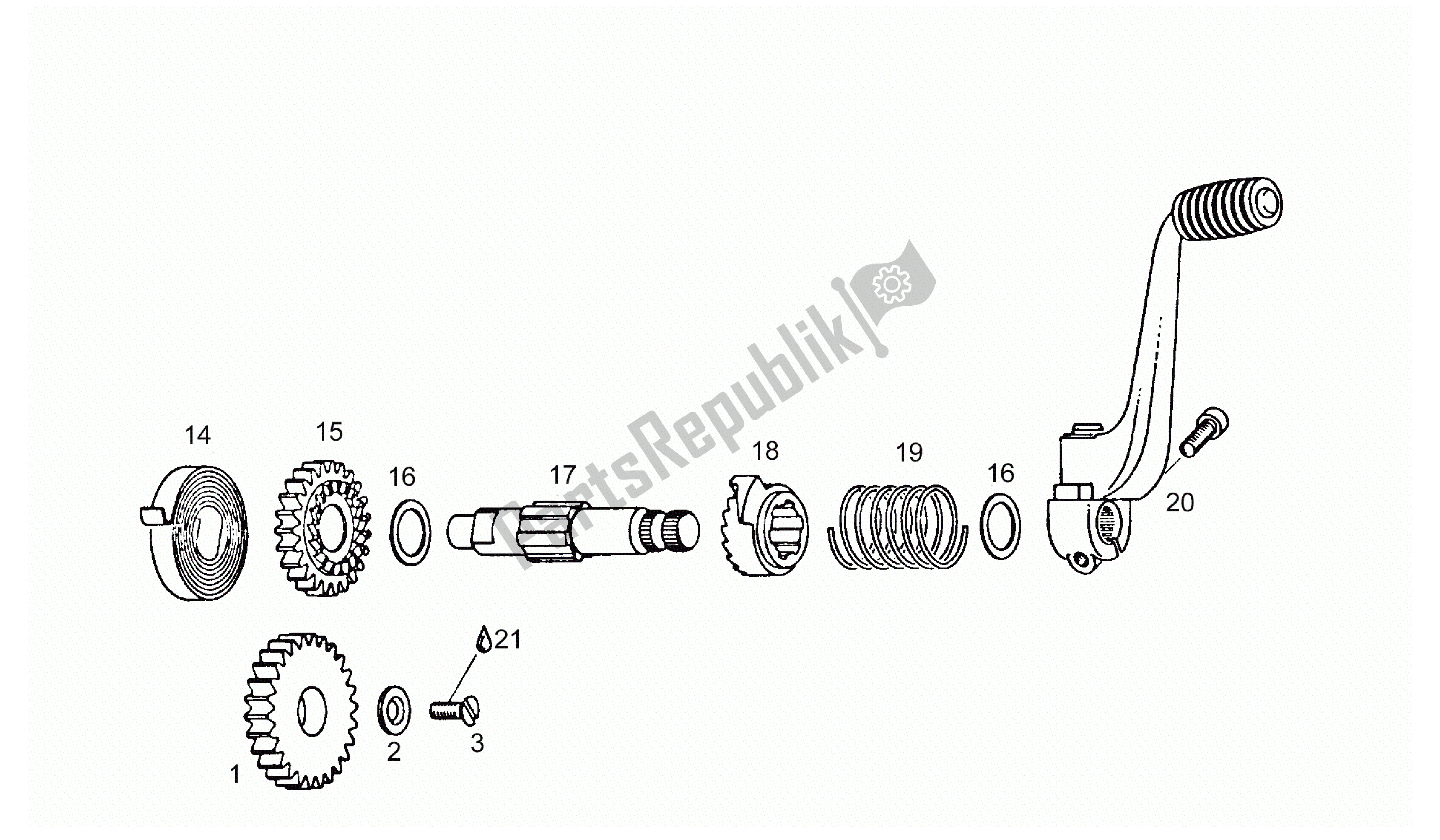 Todas las partes para Palanca De Arranque de Aprilia RS 125 1995