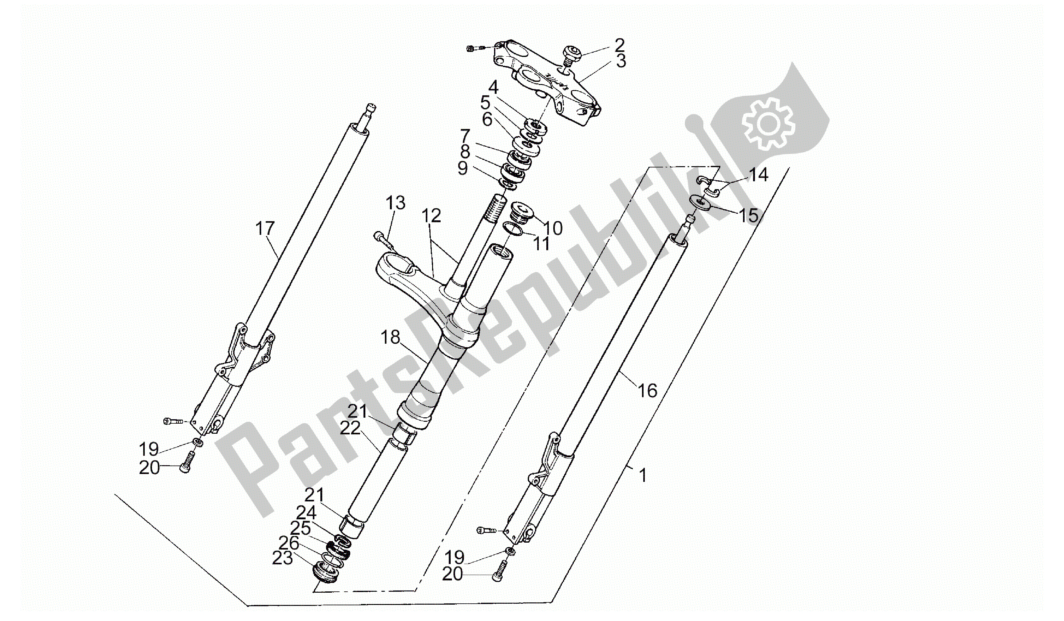 Wszystkie części do Przedni Widelec Aprilia RS 125 1995