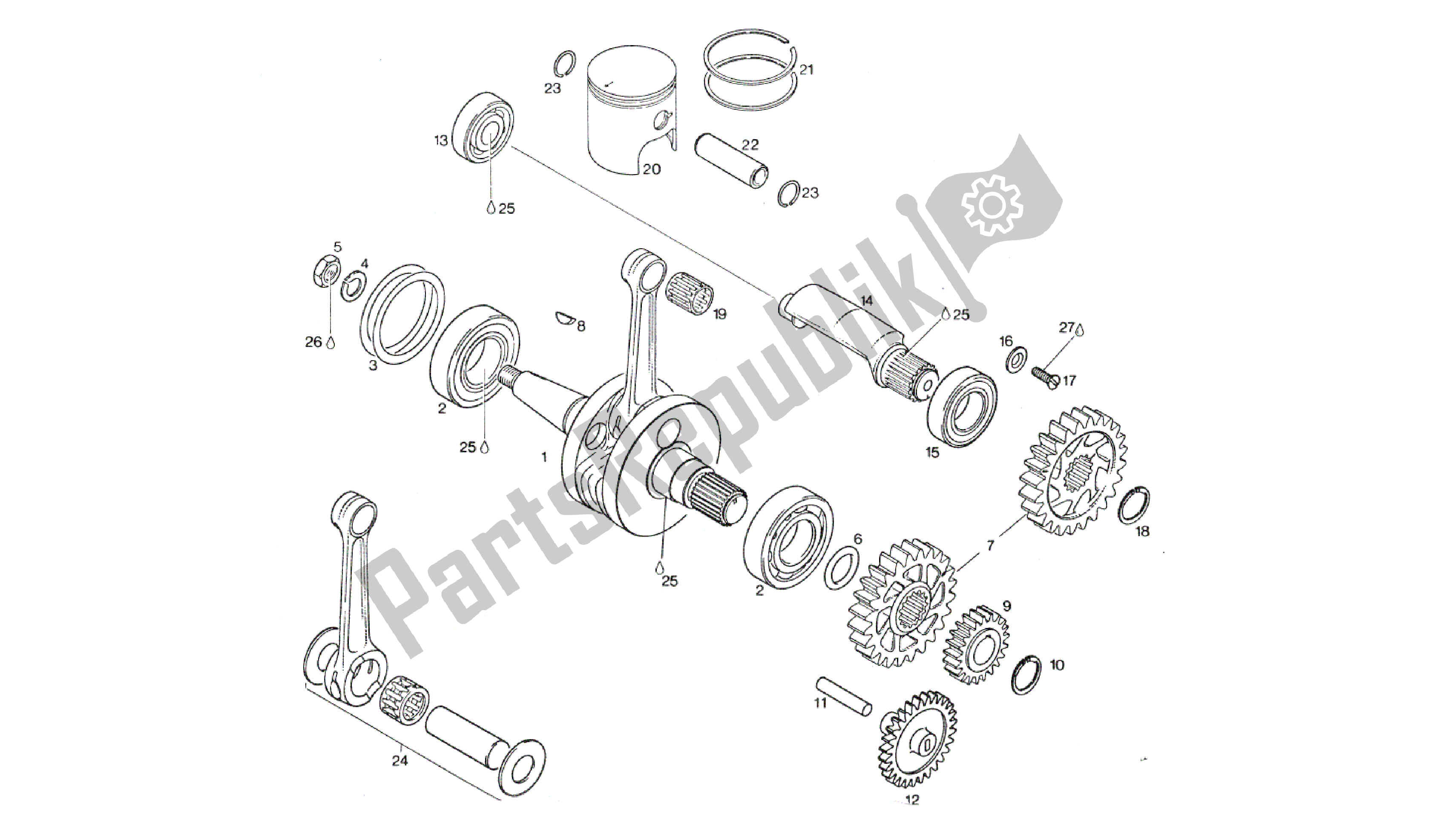 Tutte le parti per il Albero Di Trasmissione del Aprilia RS 125 1995