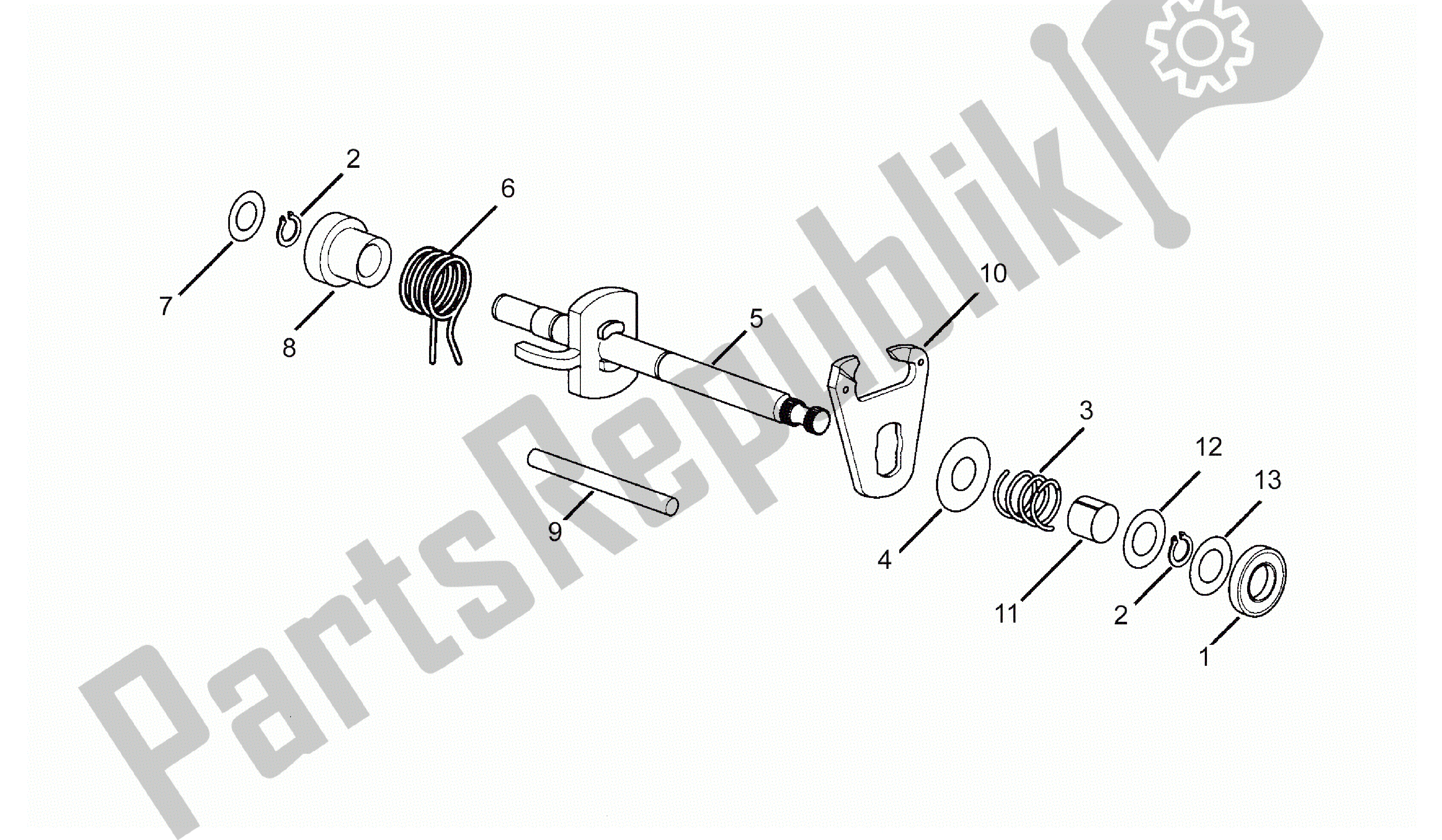 Todas las partes para Selector De Caja De Cambios de Aprilia RS 50 1993 - 1995