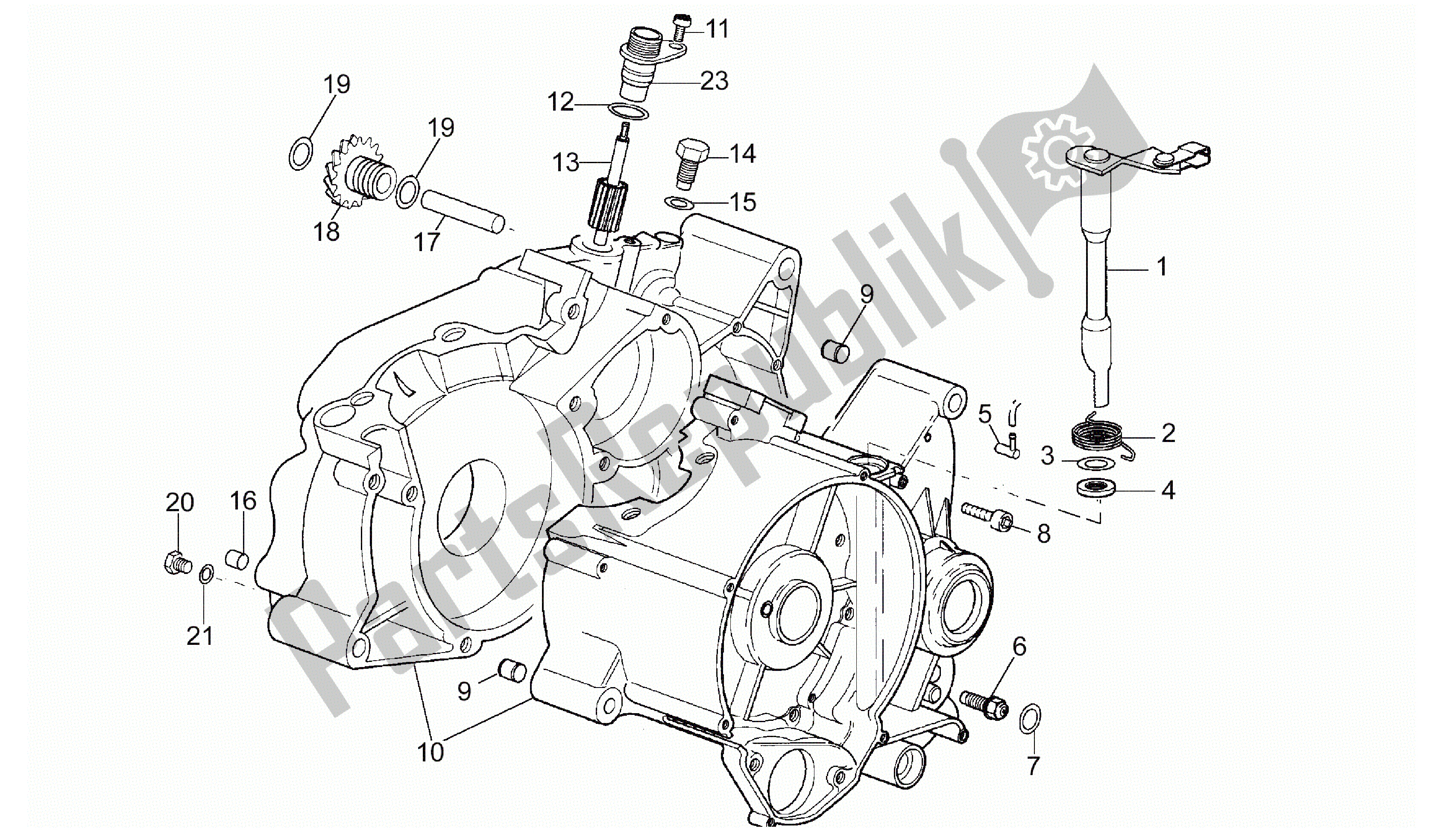 Alle Teile für das Kurbelgehäuse des Aprilia RS 50 1993 - 1995