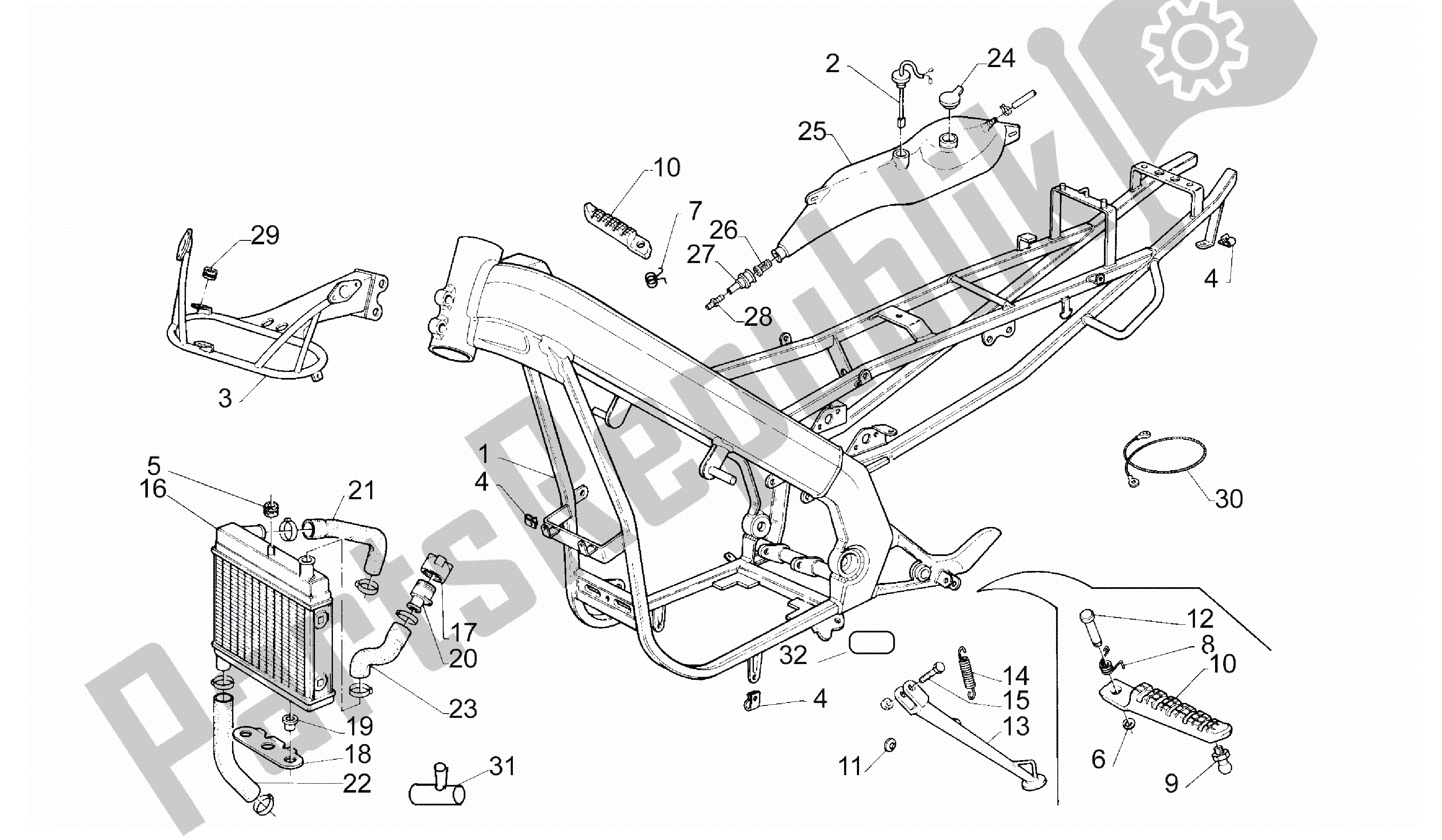 Tutte le parti per il Telaio del Aprilia RS 50 1993 - 1995