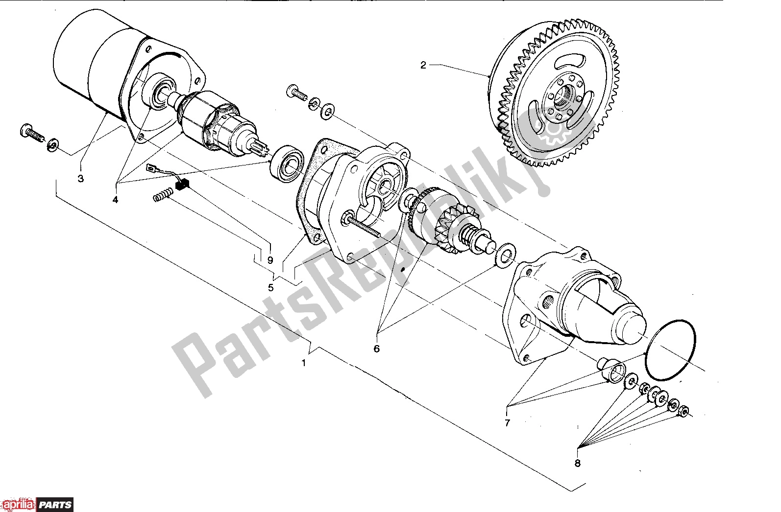 Todas las partes para Starter Ii de Aprilia AF1 303 50 1986 - 1988