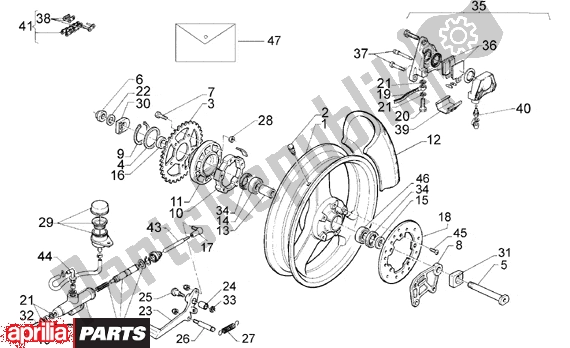 Toutes les pièces pour le Rear Wheel du Aprilia AF1 308 50 1989