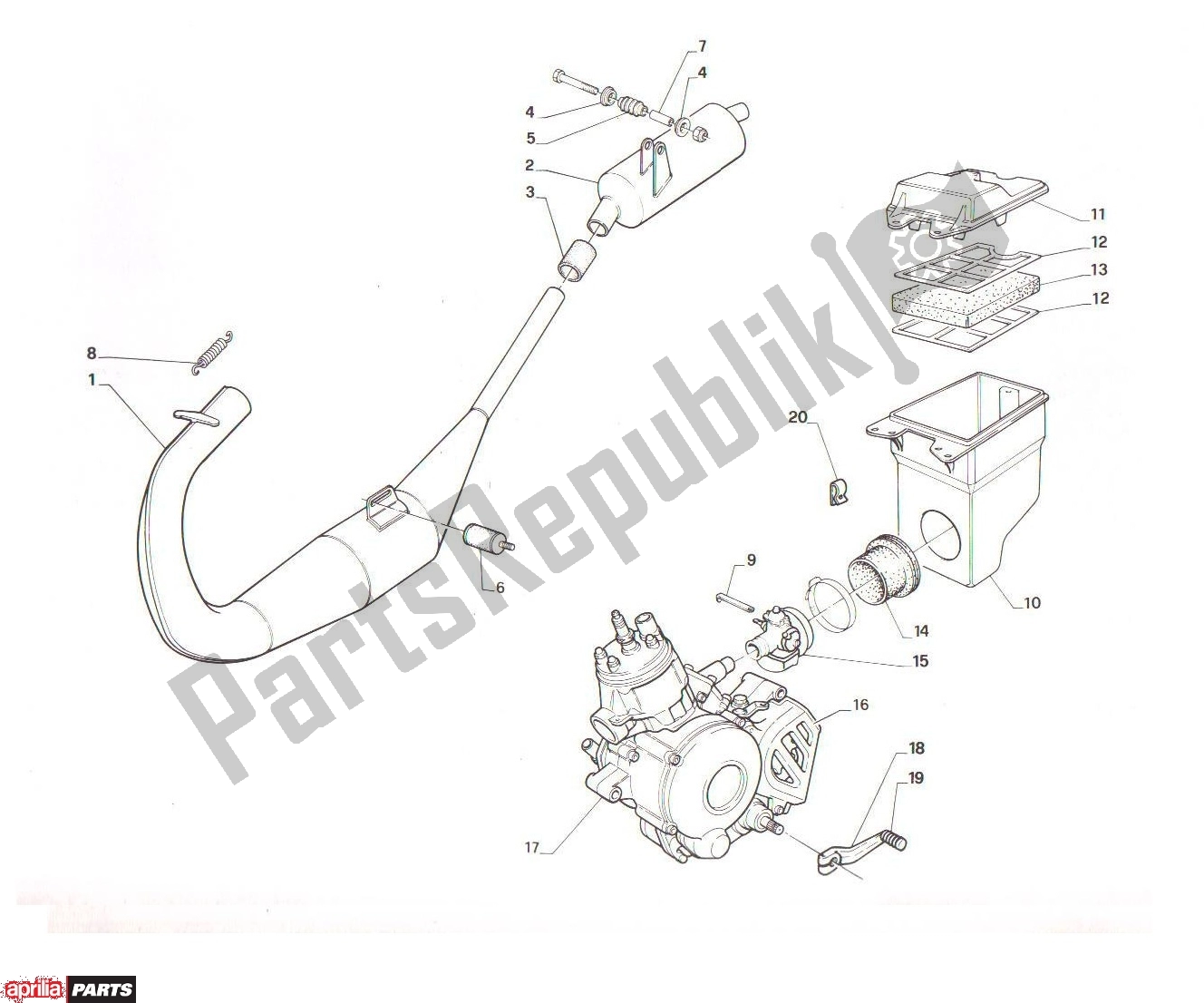 Alle Teile für das Exhaust des Aprilia AF1 Futura 321 50 1991 - 1992