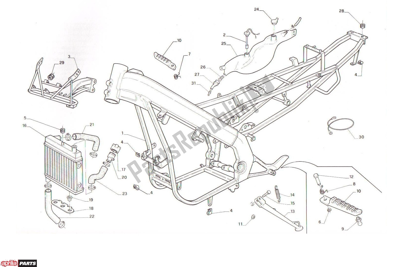 Alle onderdelen voor de Frame van de Aprilia AF1 Futura 321 50 1991 - 1992