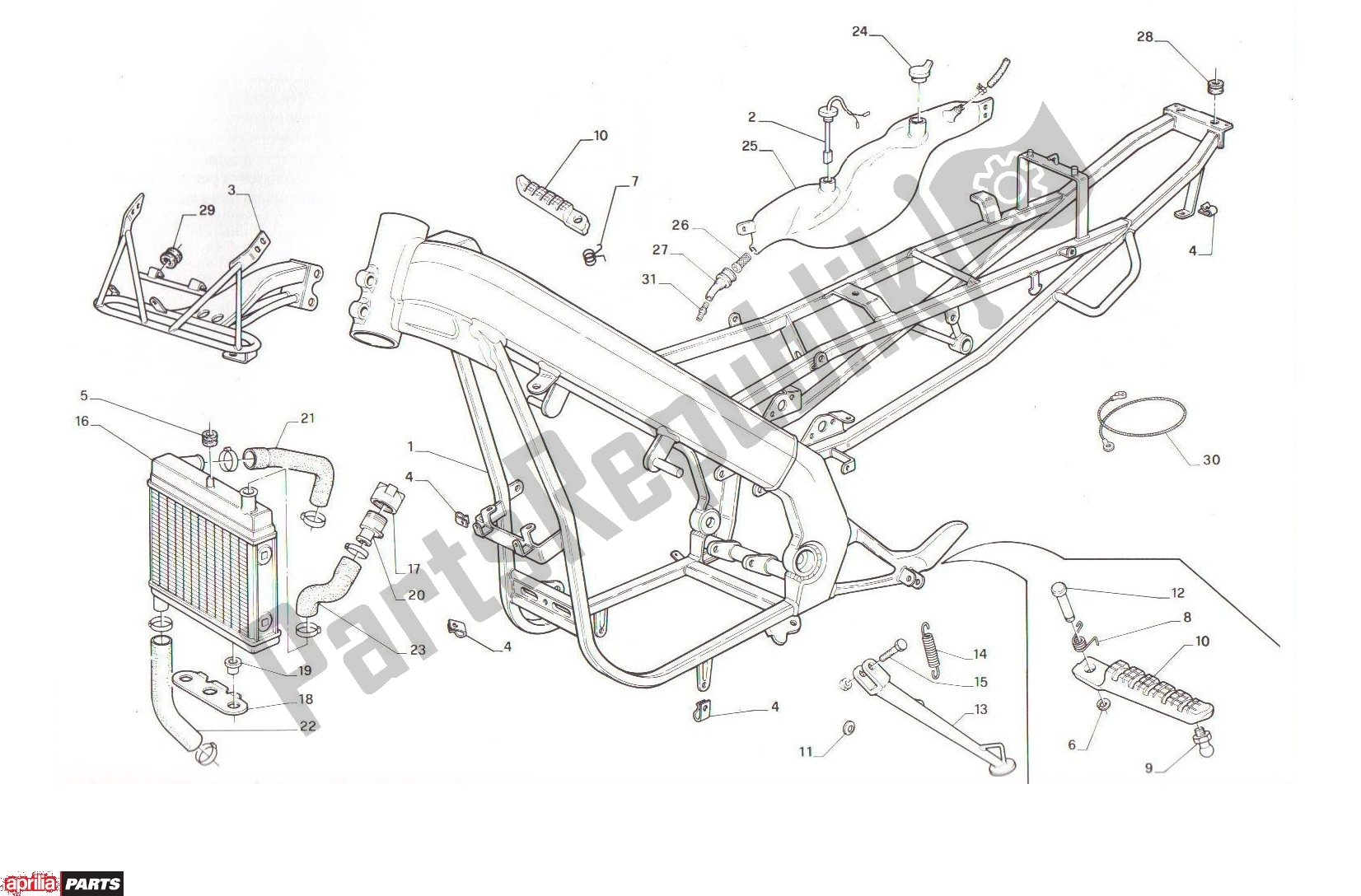 Toutes les pièces pour le Frame du Aprilia AF1 Futura 321 50 1991 - 1992