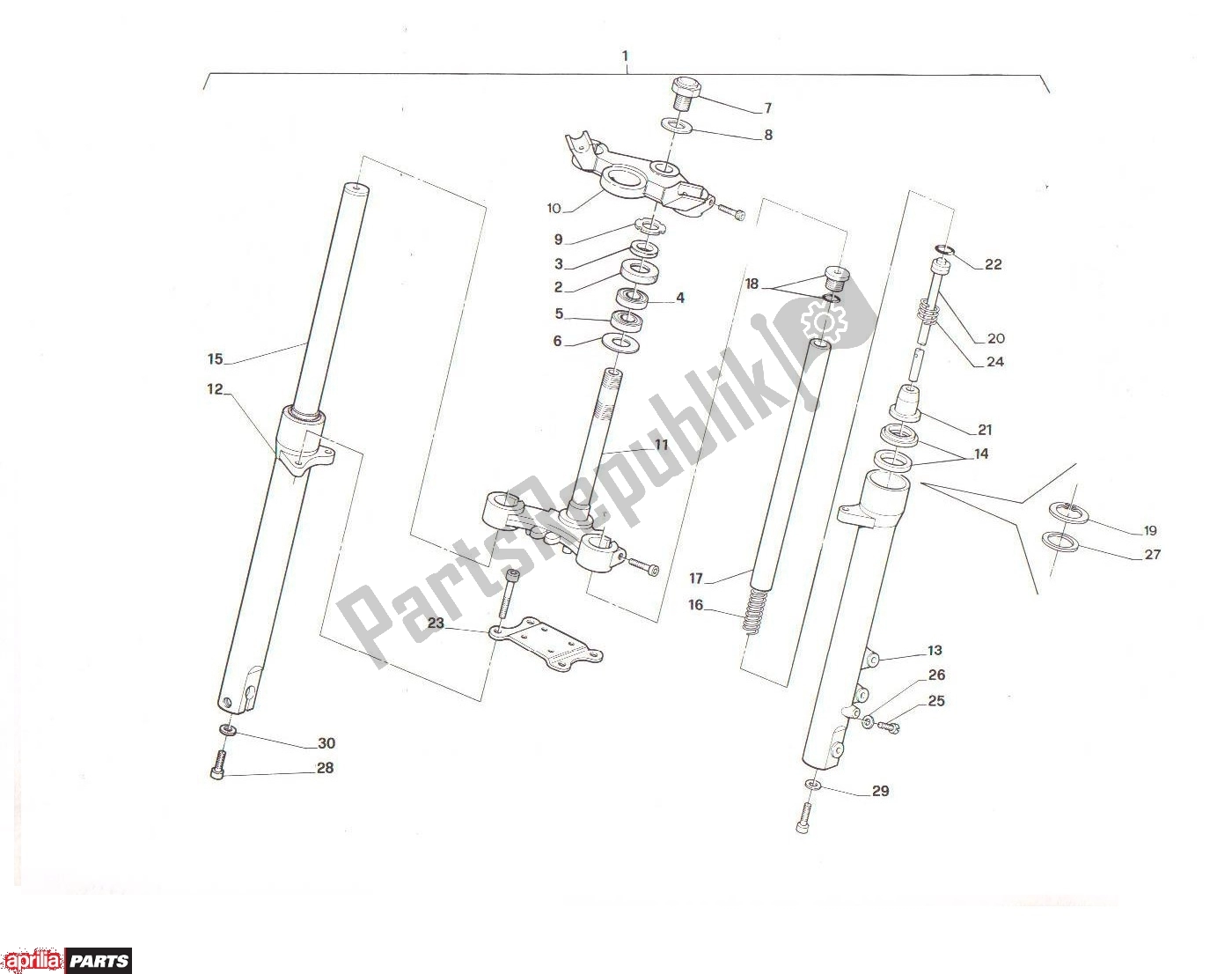 Wszystkie części do Front Fork Aprilia AF1 Futura 321 50 1991 - 1992