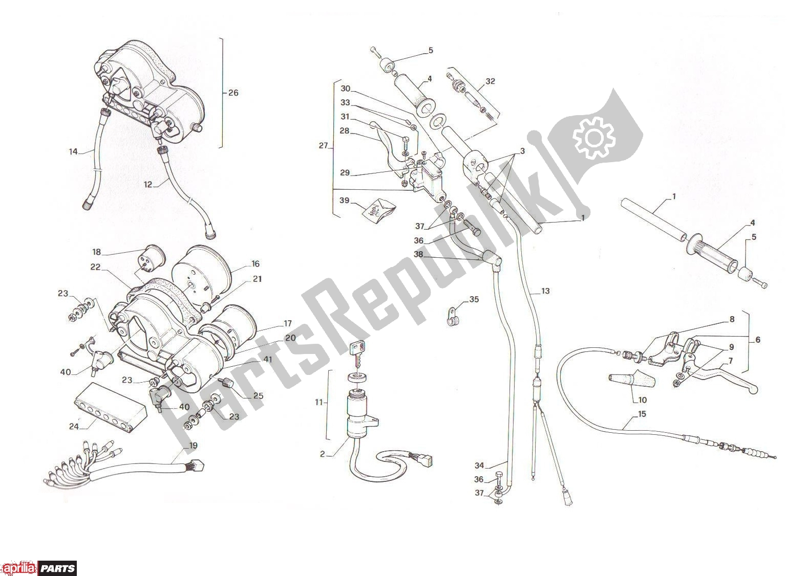 Wszystkie części do Handle Bars Aprilia AF1 Futura 321 50 1991 - 1992