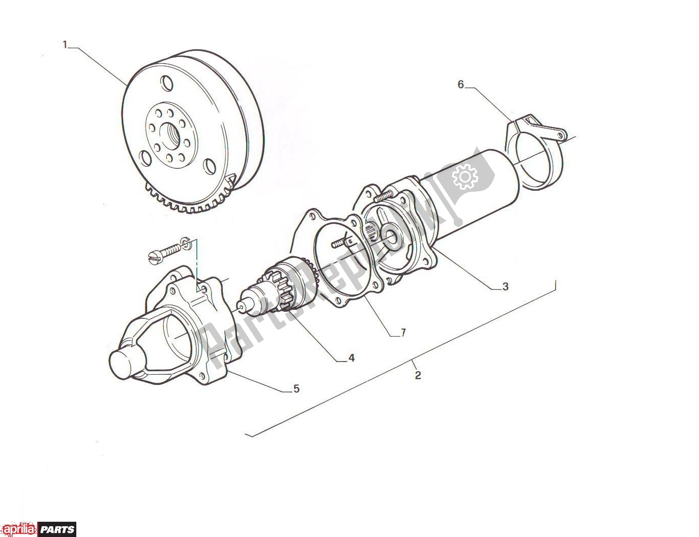 Tutte le parti per il Startermotor del Aprilia AF1 Futura 321 50 1991 - 1992