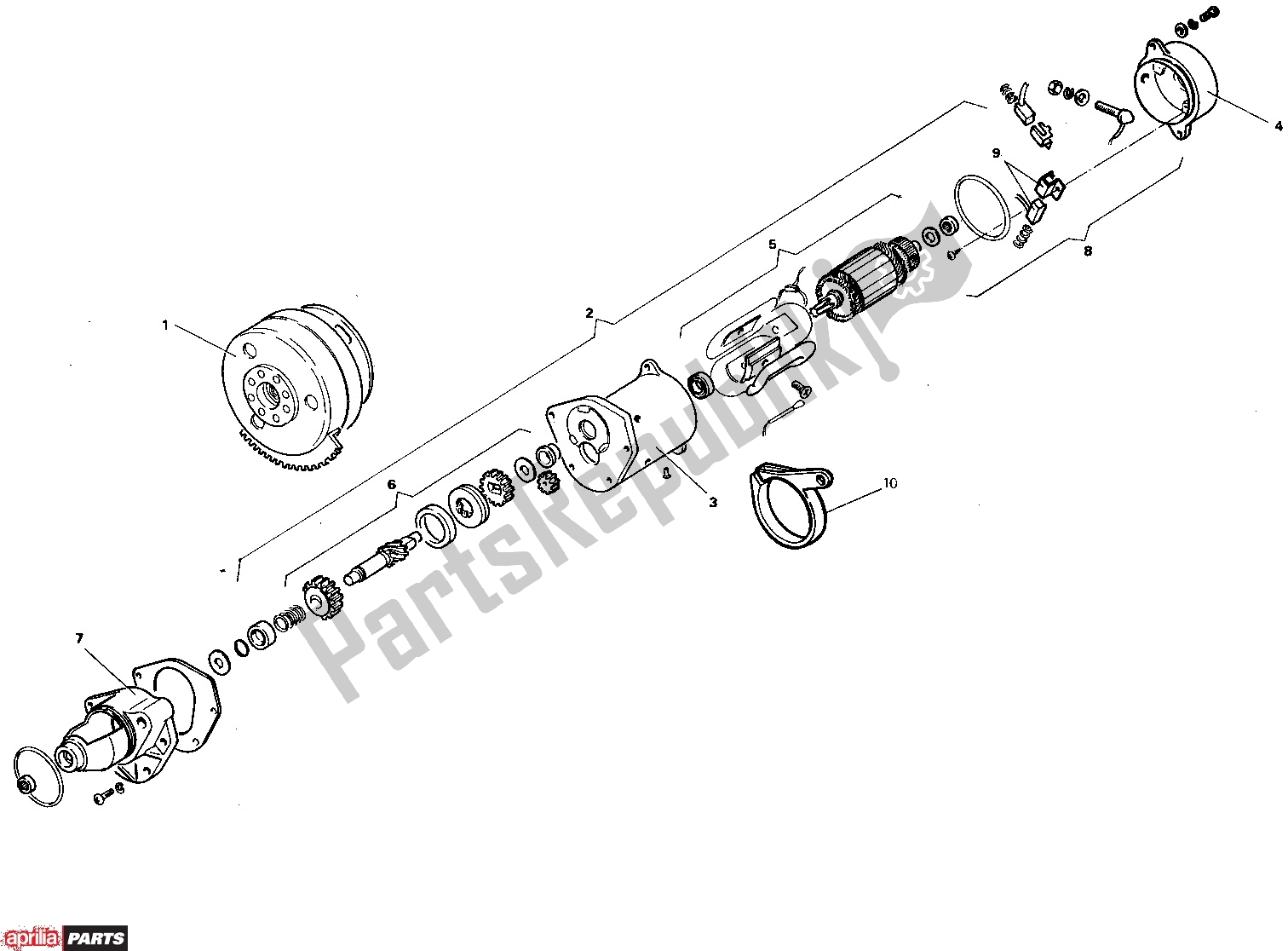 Alle Teile für das Starter des Aprilia AF1 Project 108 306 50 1988