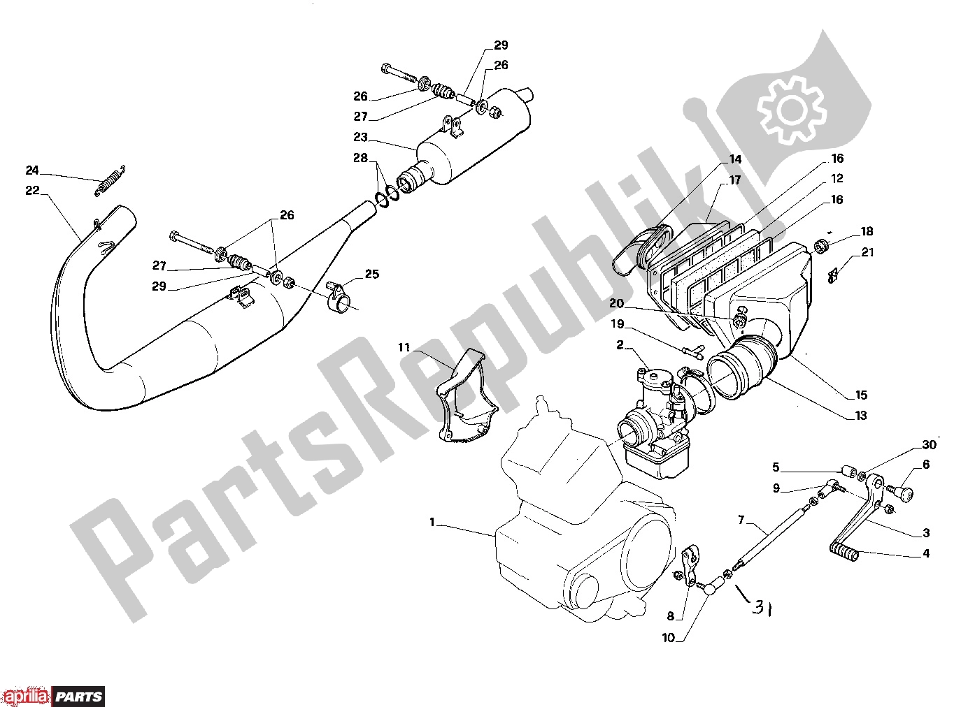 Alle Teile für das Exhaust des Aprilia AF1 Replica/sintesi 307 125 1988