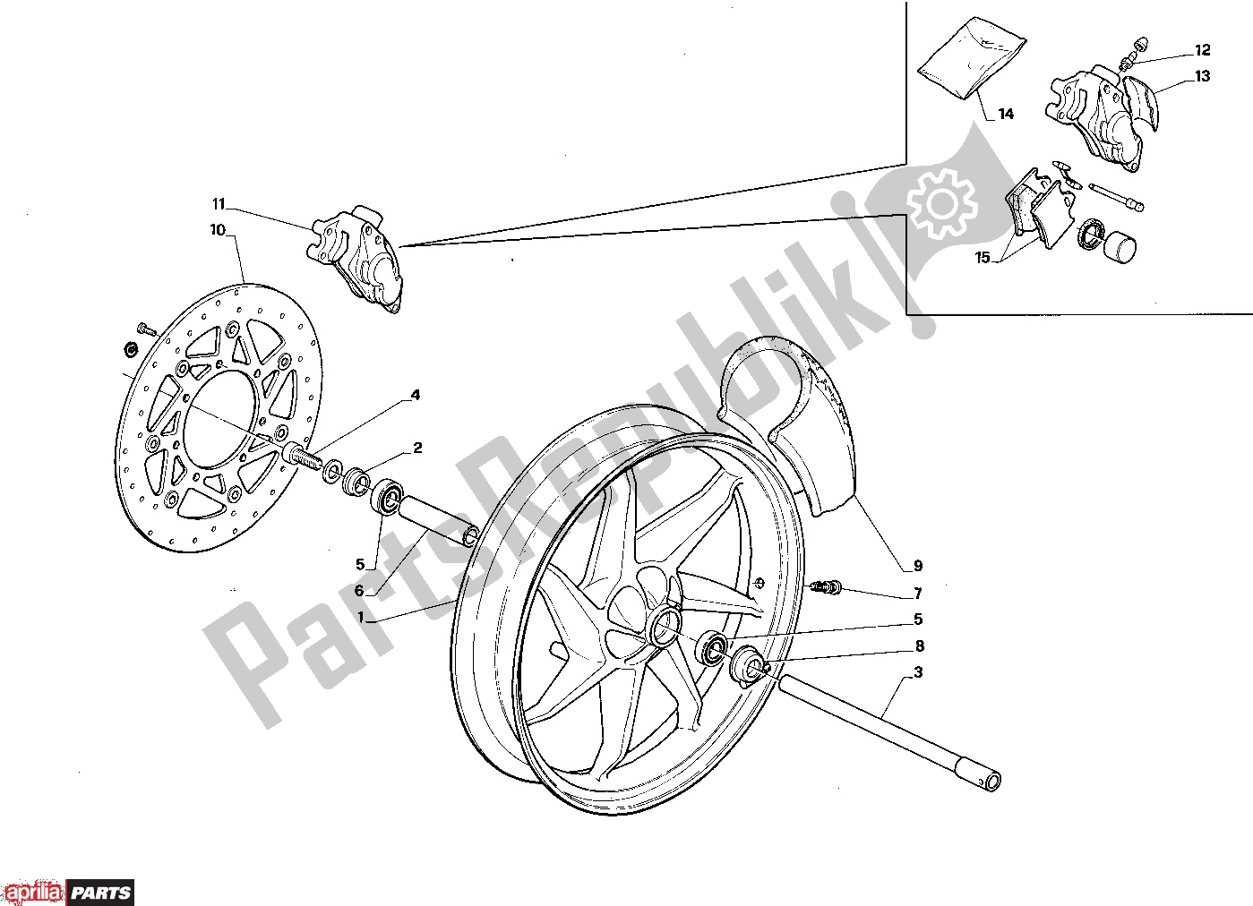 Alle Teile für das Front Wheel des Aprilia AF1 Replica/sintesi 307 125 1988