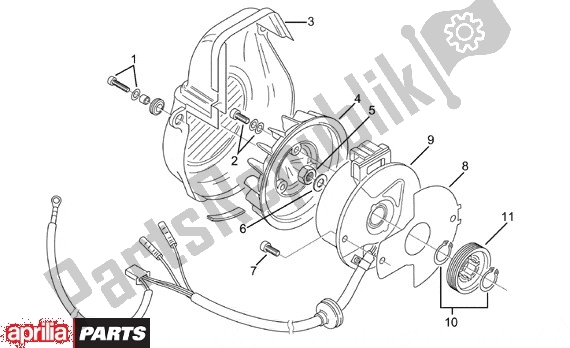 All parts for the Alternator of the Aprilia Amico 505 1996 - 1998