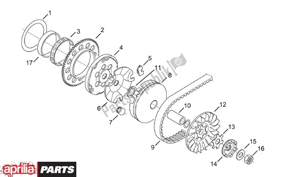 All parts for the Primaire Poelie of the Aprilia Amico 505 1996 - 1998