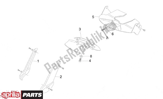All parts for the Spatbord Wielhuis of the Aprilia Amico 505 1996 - 1998