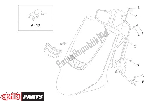 Tutte le parti per il Beenschild Binnenzijde del Aprilia Amico Gl-gle 3 50 1993 - 1995