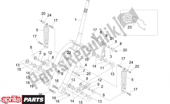 Alle Teile für das Voorwielvork des Aprilia Amico Gl-gle 3 50 1993 - 1995