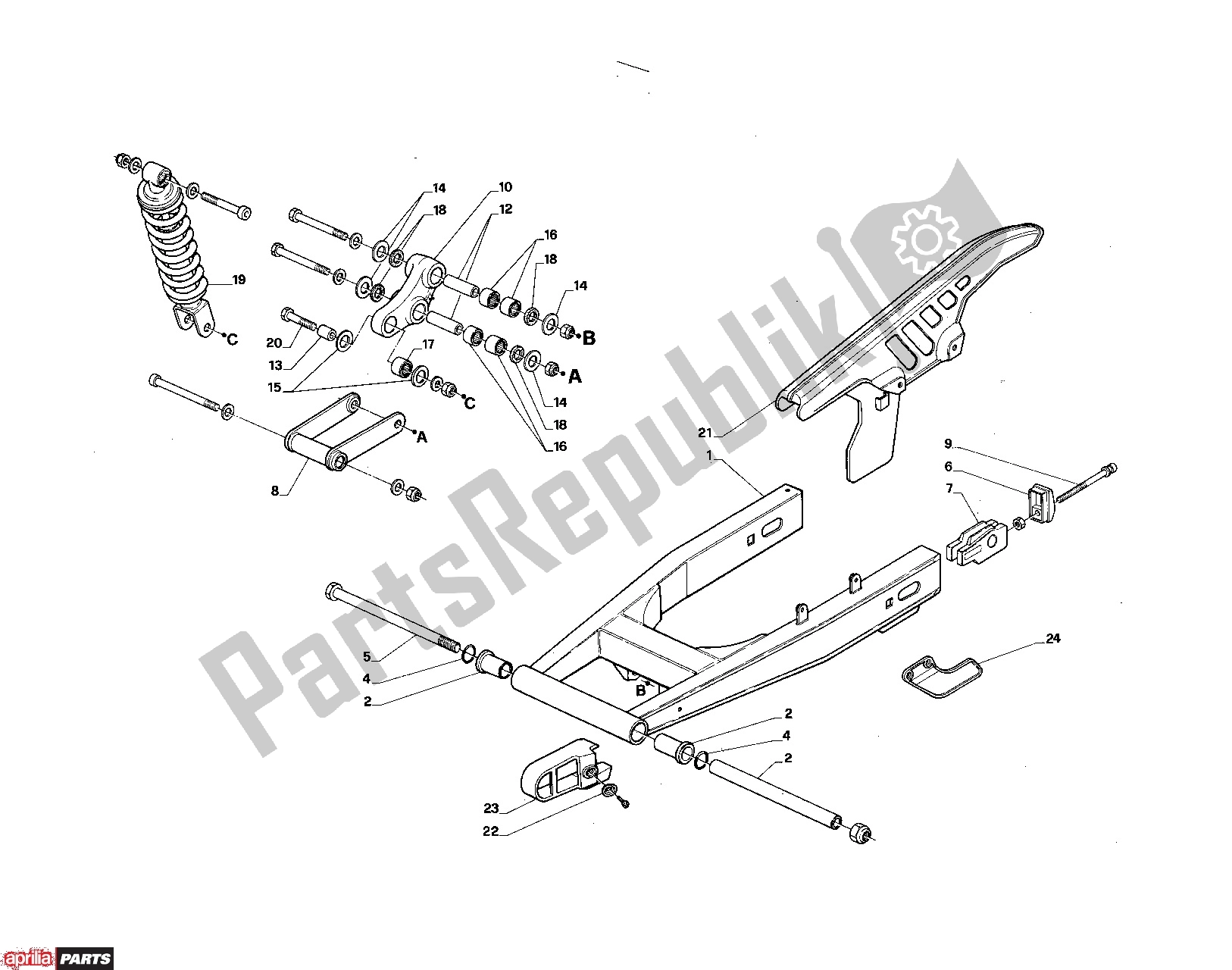 Toutes les pièces pour le Rear Swing du Aprilia Aprilia Tuareg Wind 209 50 1988