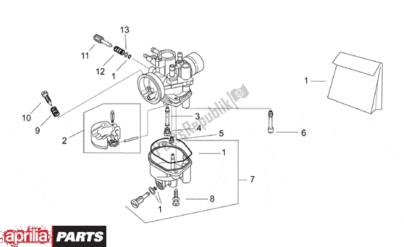 All parts for the Carburettor Ii of the Aprilia Area 51 520 50 1998 - 2000