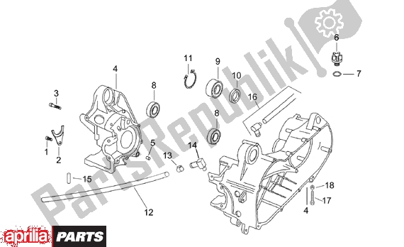 Todas las partes para Central Crank Case Set de Aprilia Area 51 520 50 1998 - 2000