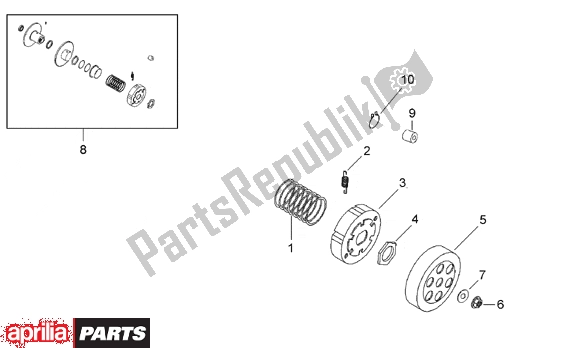 Todas as partes de Clutch Ii do Aprilia Area 51 520 50 1998 - 2000