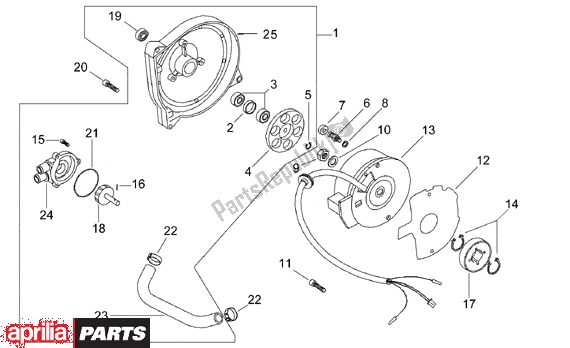 Toutes les pièces pour le Flywheel Water Pump du Aprilia Area 51 520 50 1998 - 2000