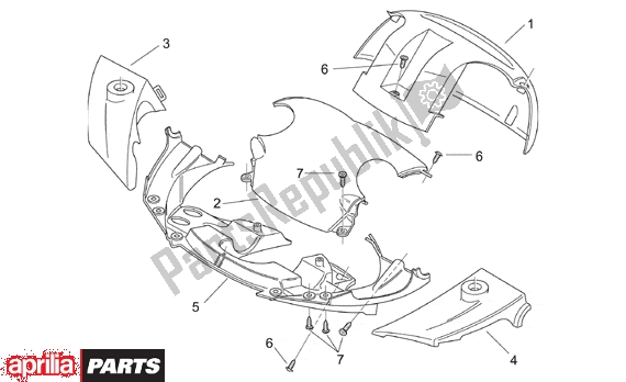 All parts for the Front Body I of the Aprilia Area 51 520 50 1998 - 2000