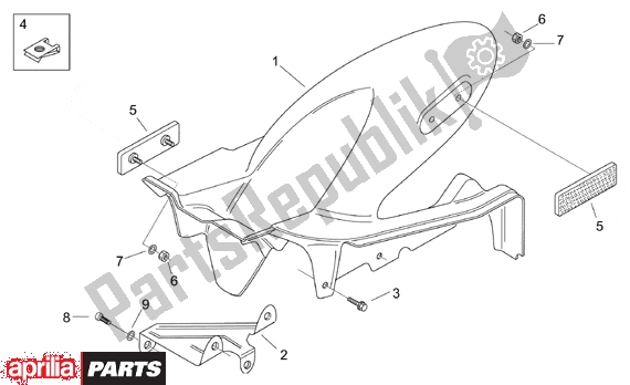 Todas as partes de Rear Body Iii do Aprilia Area 51 520 50 1998 - 2000