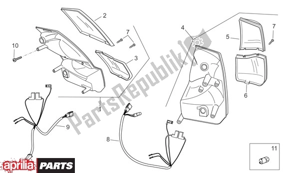All parts for the Taillight of the Aprilia Atlantic 125-200-250 664 2003 - 2005