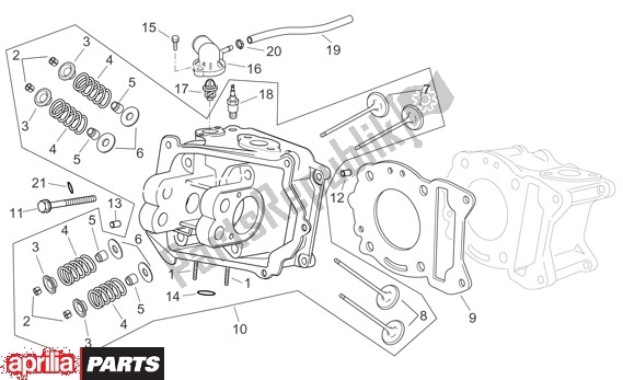 Alle onderdelen voor de Cilinderkop van de Aprilia Atlantic 125-200-250 664 2003 - 2005