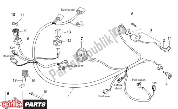 Todas las partes para Elektrische Installatie I de Aprilia Atlantic 125-200-250 664 2003 - 2005