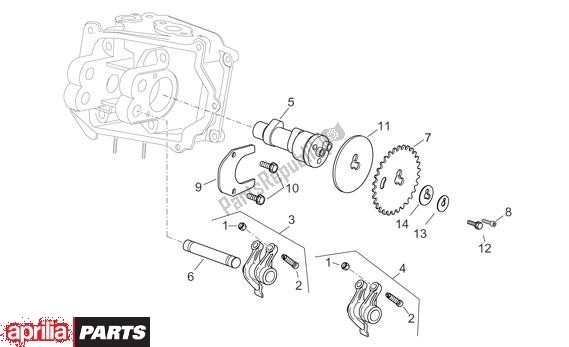 Todas as partes de Eixo De Comando do Aprilia Atlantic 125-200-250 664 2003 - 2005