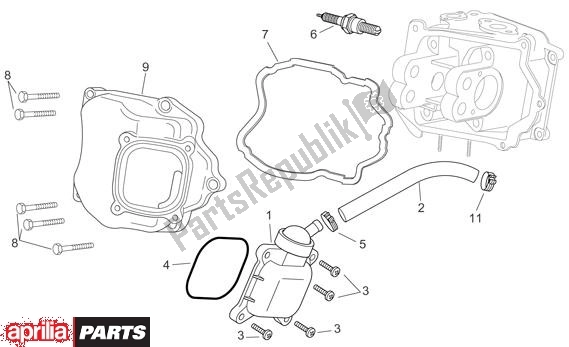 Alle onderdelen voor de Olieaftapafsluiter van de Aprilia Atlantic 125-200-250 664 2003 - 2005