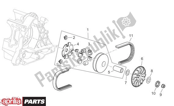 All parts for the Primaire Poelie of the Aprilia Atlantic 125-200-250 664 2003 - 2005