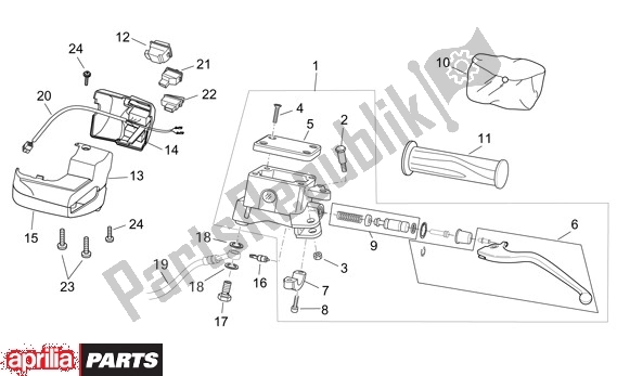 Alle onderdelen voor de Schakelingen Links van de Aprilia Atlantic 125-200-250 664 2003 - 2005