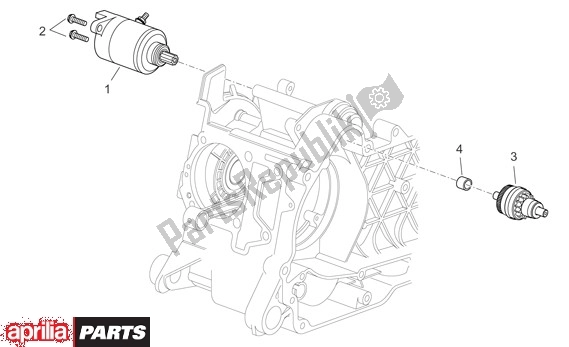 All parts for the Starter Motor of the Aprilia Atlantic 125-200-250 664 2003 - 2005