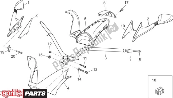 All parts for the Handlebar of the Aprilia Atlantic 125-200-250 664 2003 - 2005