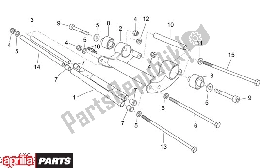 All parts for the Swingarm of the Aprilia Atlantic 125-200-250 664 2003 - 2005