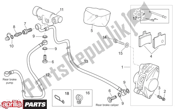 Todas as partes de Achterwielremklauw do Aprilia Atlantic 125-250 EU3 31 2006