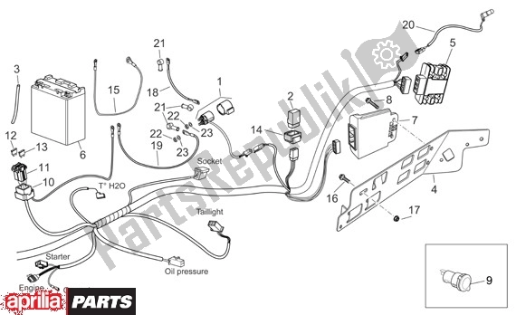 Tutte le parti per il Elektrische Installatie Achter I del Aprilia Atlantic 125-250 EU3 31 2006