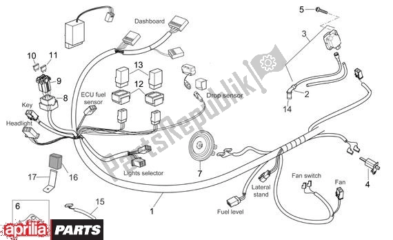 Todas las partes para Elektrische Installatie Voor de Aprilia Atlantic 125-250 EU3 31 2006