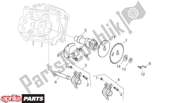 Toutes les pièces pour le Arbre à Cames du Aprilia Atlantic 125-250 EU3 31 2006