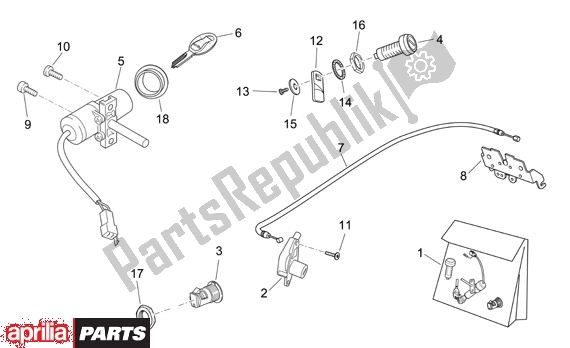 Wszystkie części do Zestaw Gniazd Aprilia Atlantic 125-250 EU3 31 2006