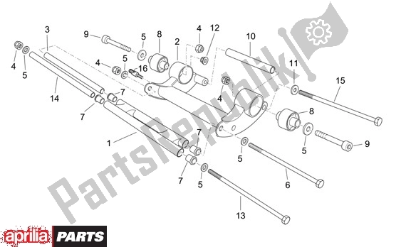 Todas las partes para Swingarm de Aprilia Atlantic 125-250 EU3 31 2006