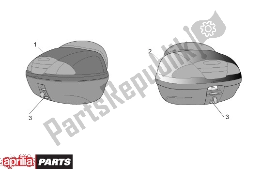 All parts for the Top Box of the Aprilia Atlantic 125-250 EU3 31 2006